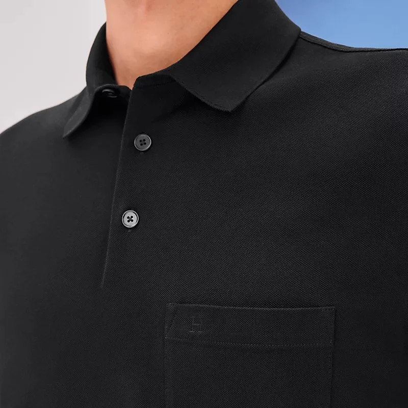 Hermes Hermes H Embroidered Buttoned Polo Shirt Noir / Black