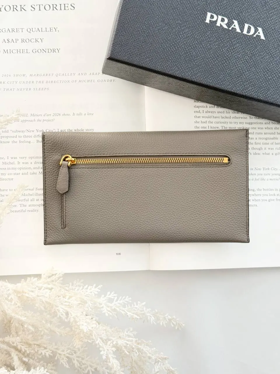 Prada Prada Envelope Wallet Grained Leather