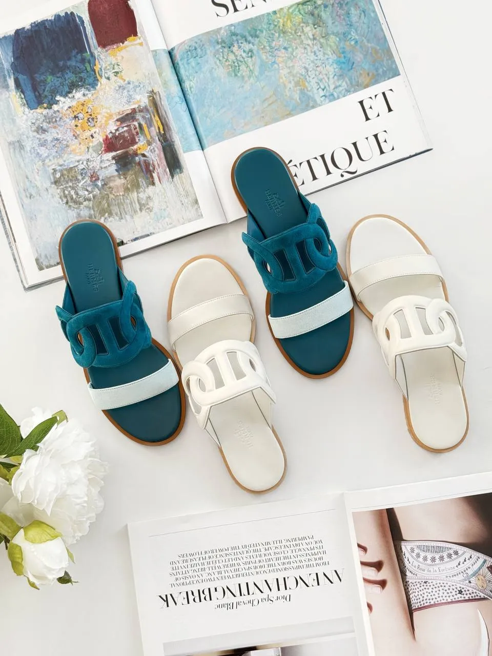 Hermes Lagune Sandal Leather Blanc White - photo 6
