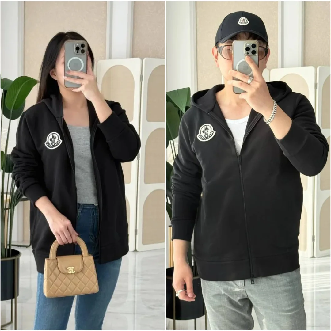 Moncler Moncler Logo - Patch Zip - Up Hoodie Black