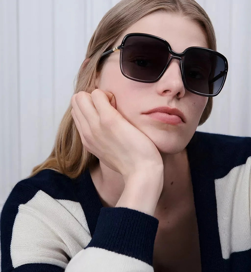 Dior Twincolors S1F Shiny Black and Transparent Gray Square Sunglasses - photo 5
