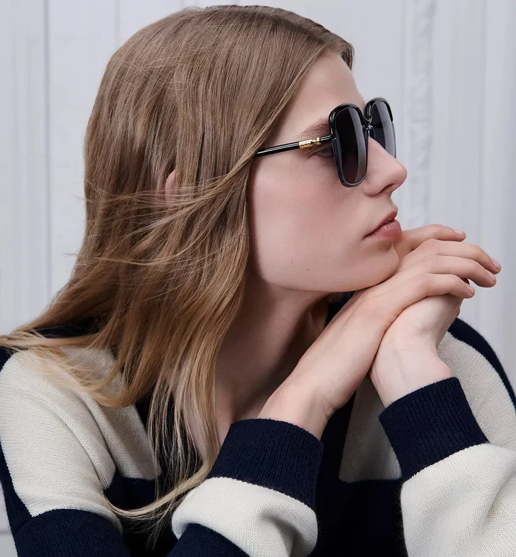 Dior Twincolors S1F Shiny Black and Transparent Gray Square Sunglasses - photo 6