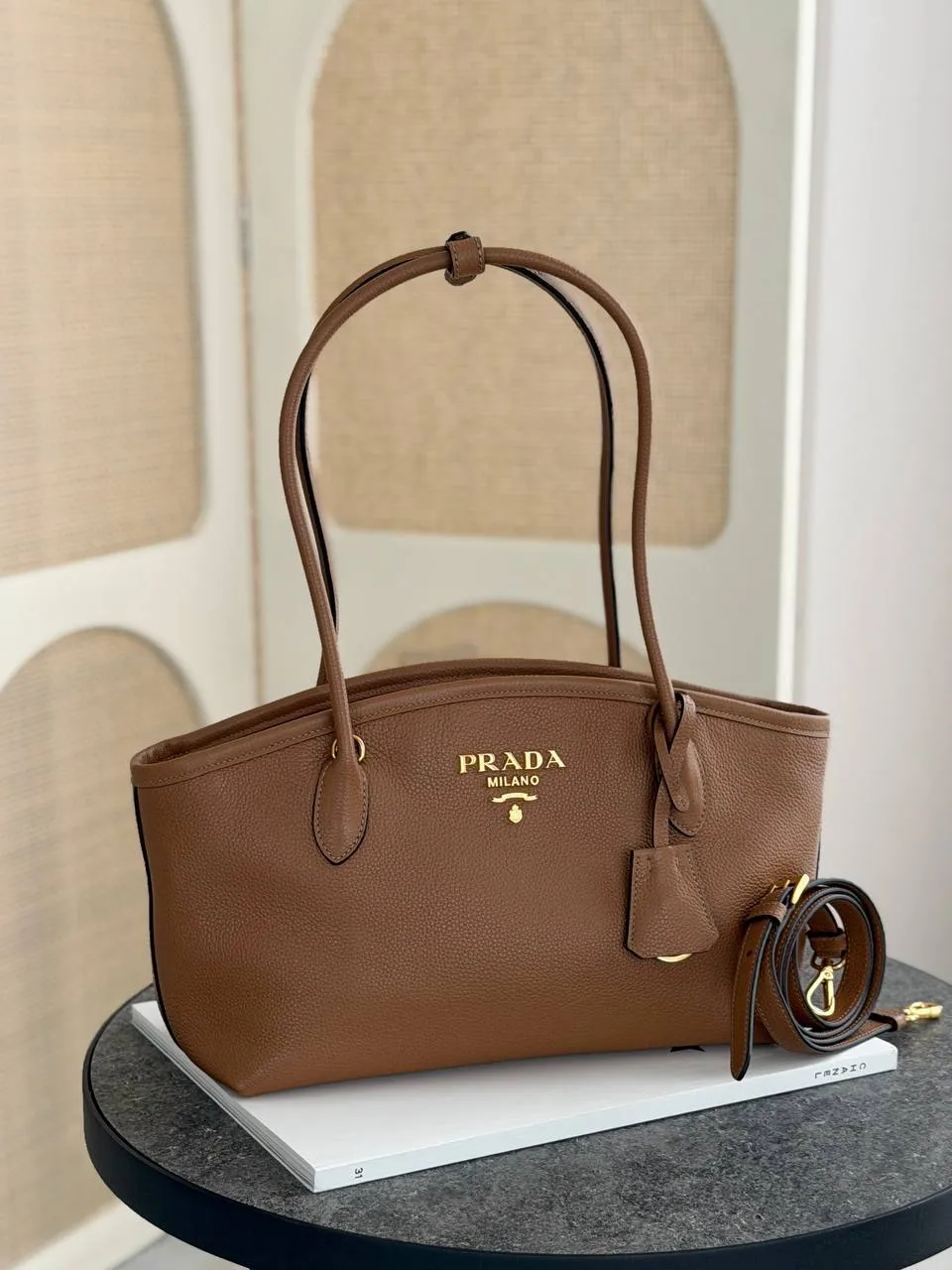 Prada Shopping Bag Leather - Caramel
