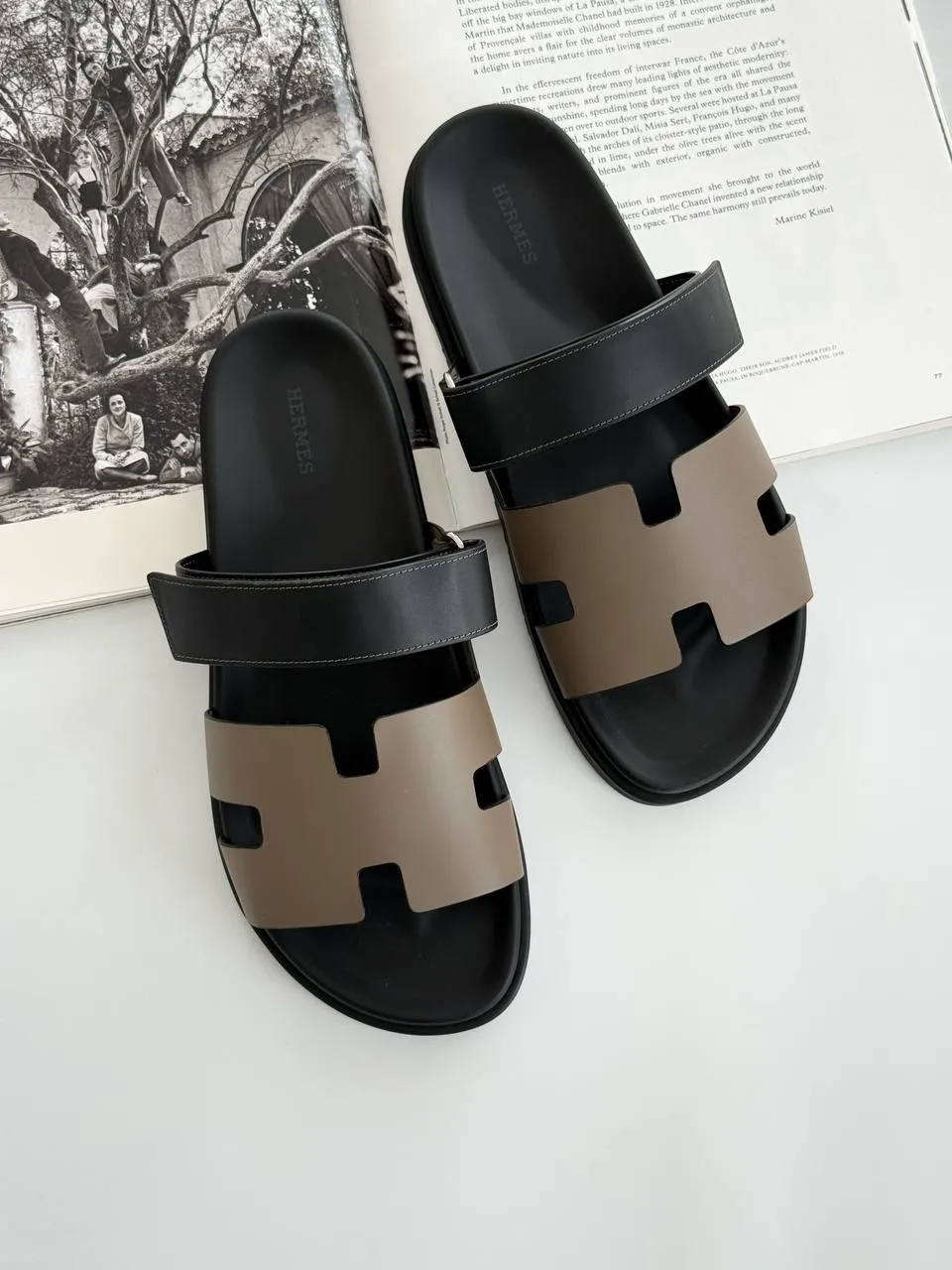 Hermes Hermes Chypre Sandal Etoupe / Noir