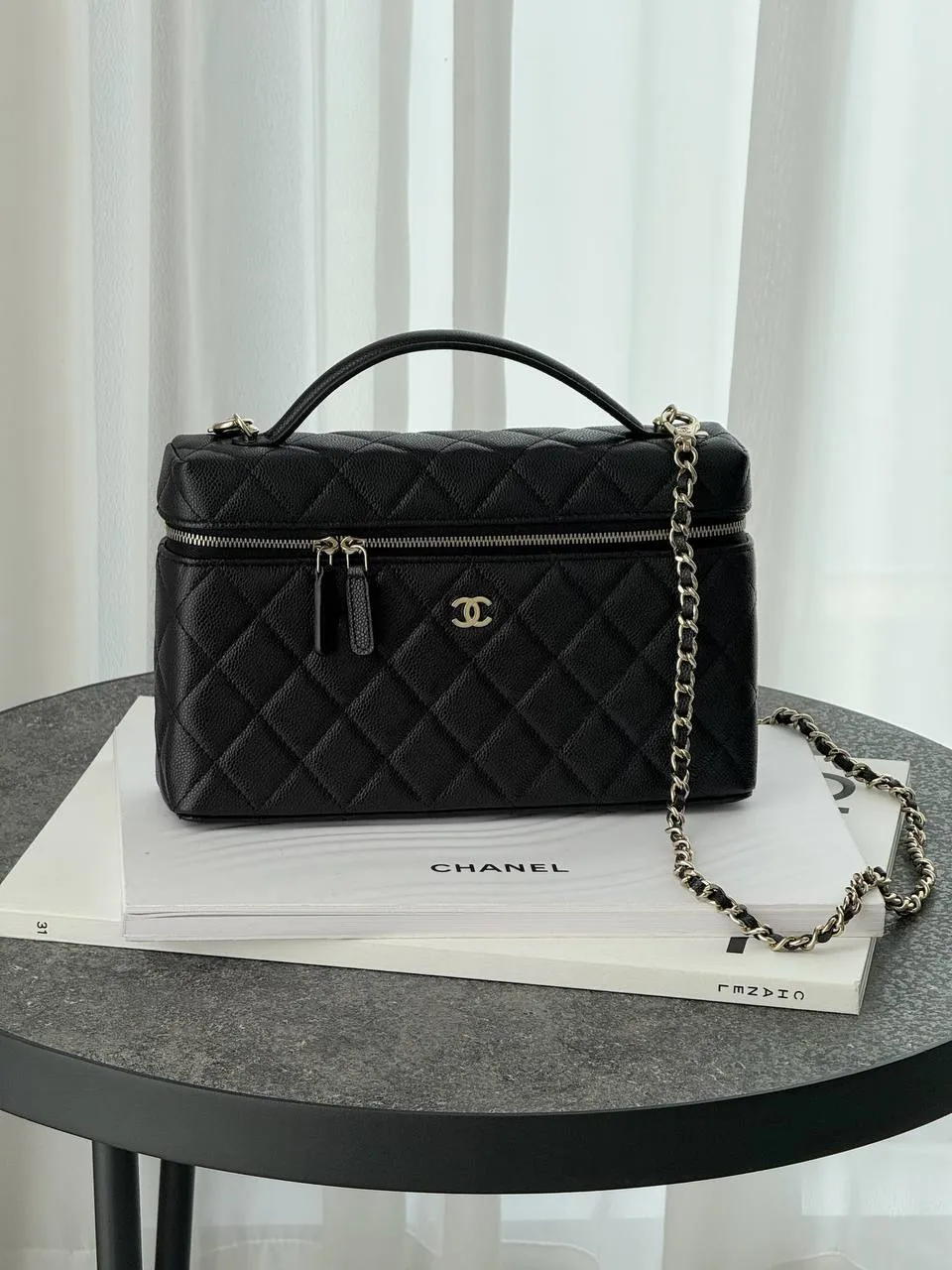 CHANEL Chanel Vanity Classic Medium 23cm Caviar Black GHW
