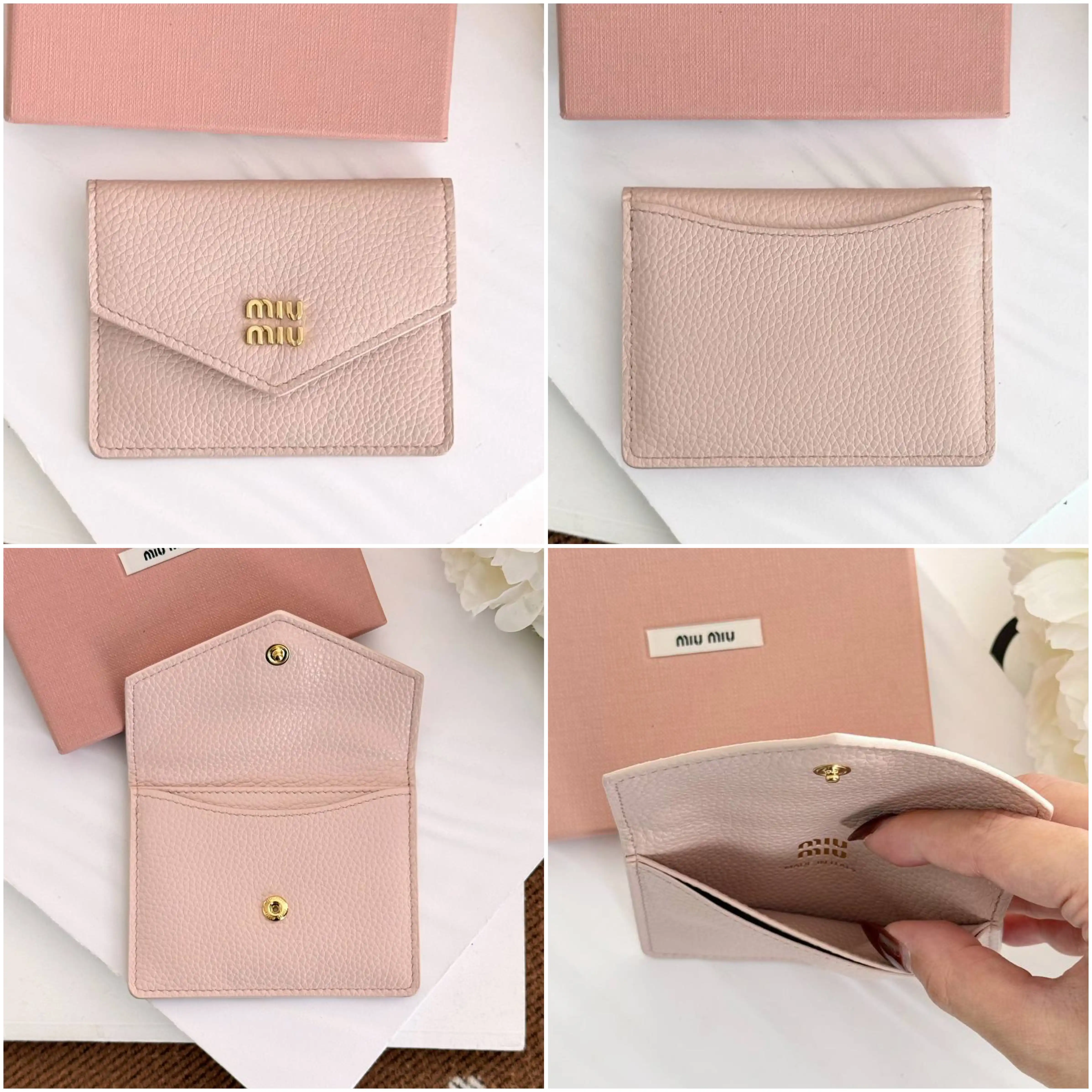 Miu Miu Leather Slim Flap Card Wallet Pink - photo 5