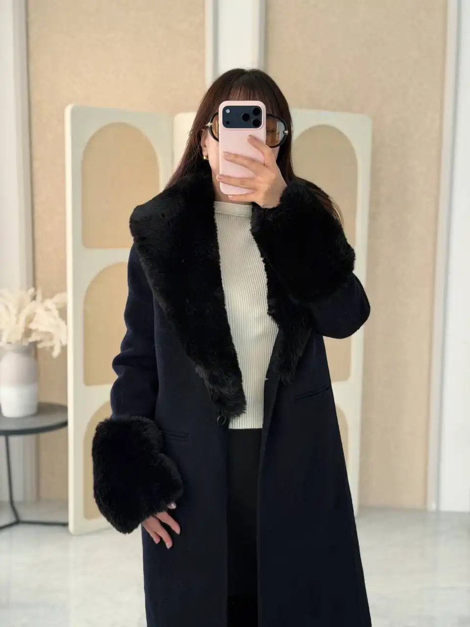 Maje Faux Classic Coat Black - photo 4
