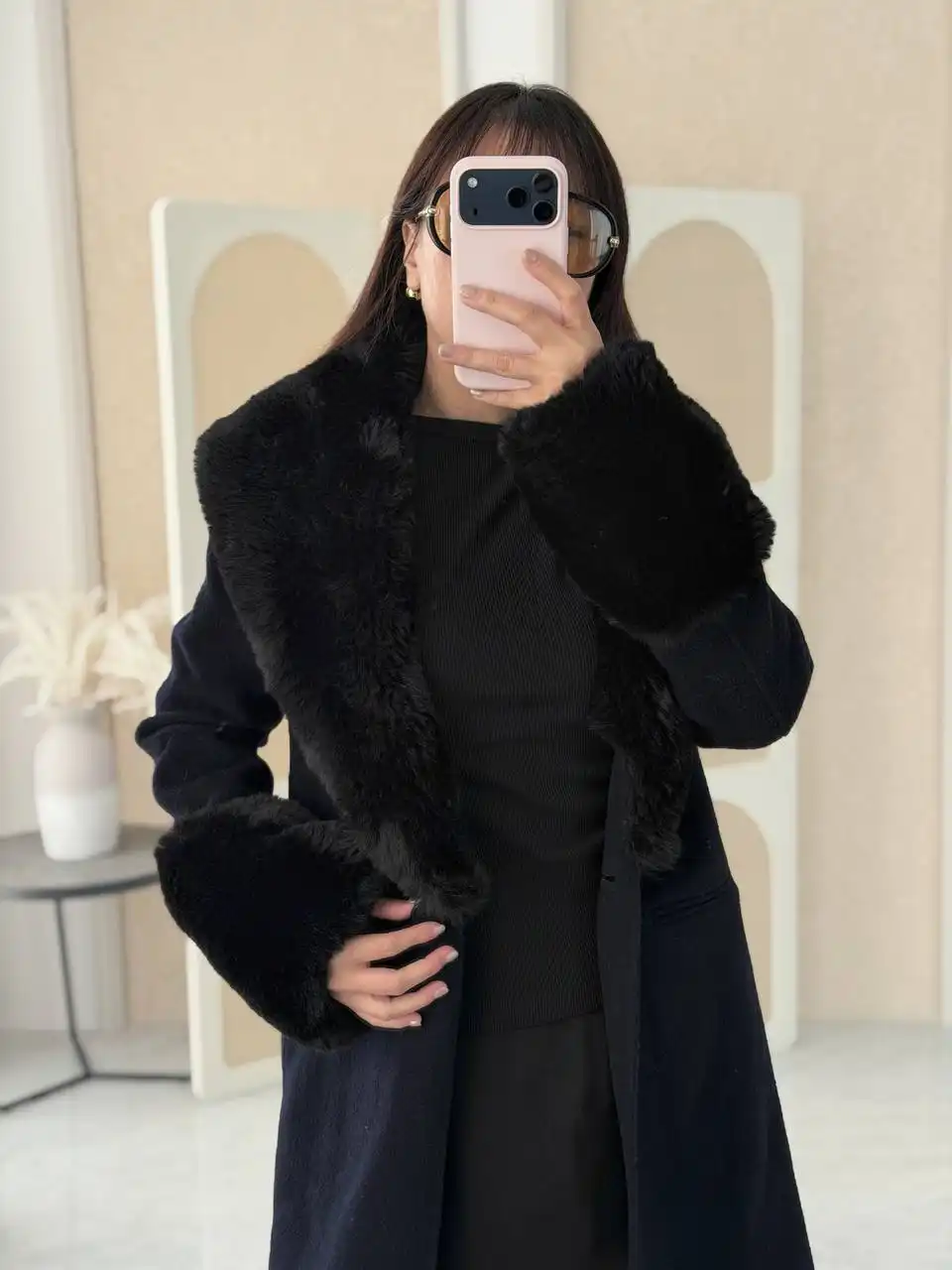 Maje Faux Classic Coat Black - photo 5