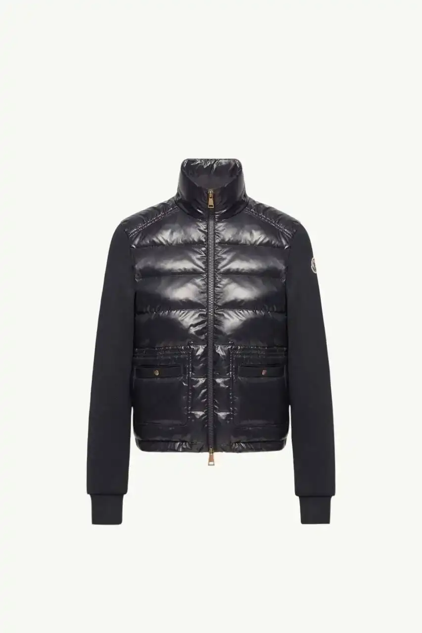 Moncler Cotton Zip - Up Puffer Cardigan Jacket Sweatshirt in Dark Blue - photo 7