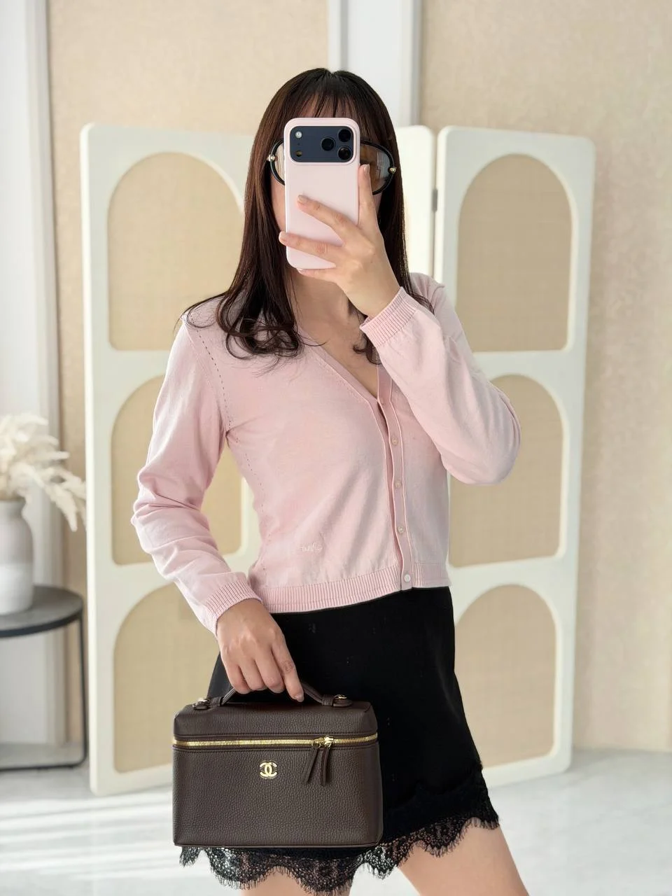 DIOR Dior Cardigan Pale Pink Cotton and Cashmere Knit