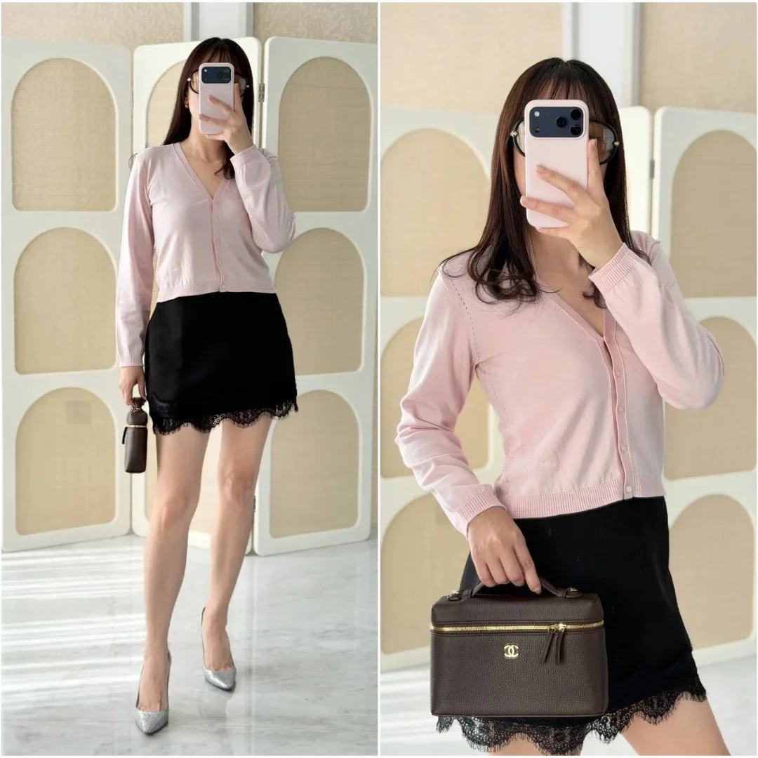 DIOR Dior Cardigan Pale Pink Cotton and Cashmere Knit