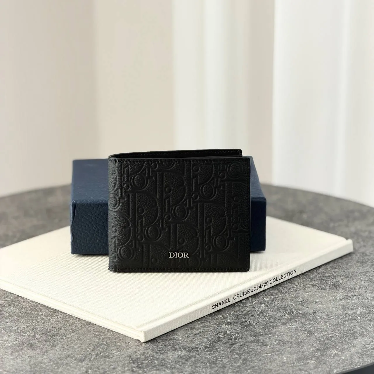 DIOR Dior Men Bifold Wallet Black Dior Gravity Leather