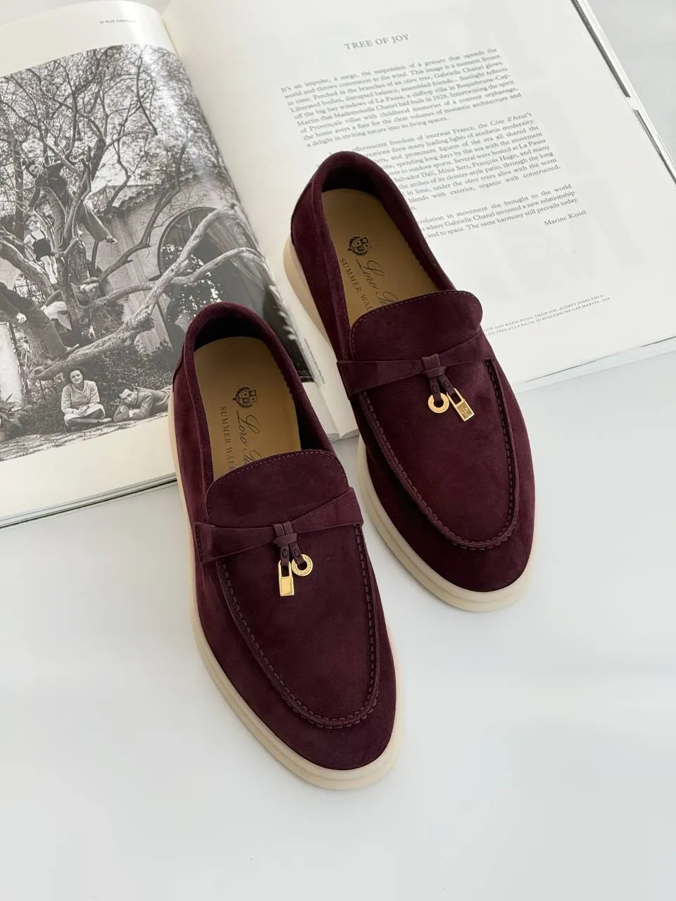 Loro Piana Loro Piana Summer Charms Walk Loafers Suede Dark Roast GHW