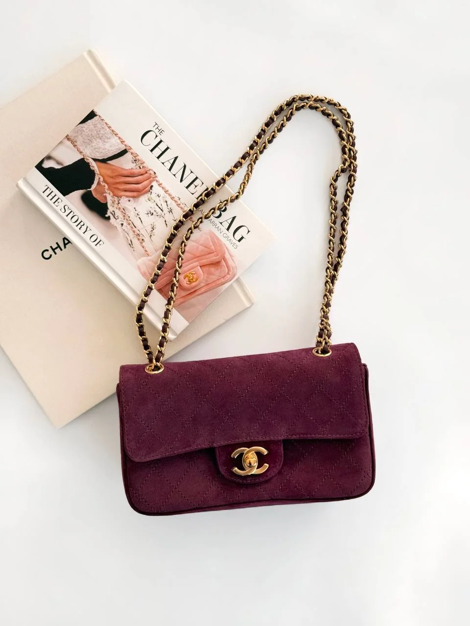 CHANEL Chanel Classic Flap Mini Velvet Burgundy GHW