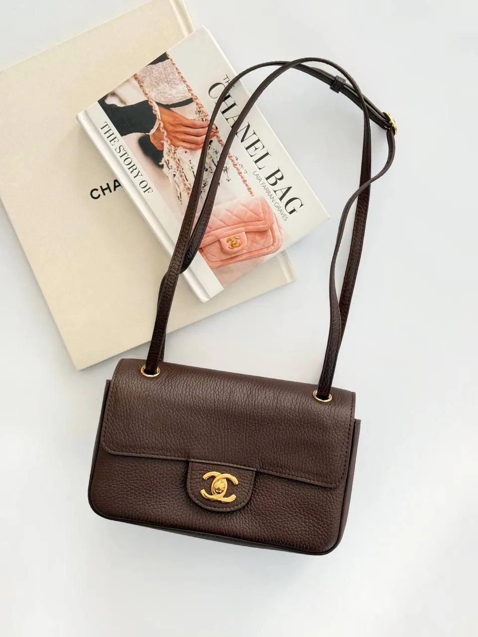 CHANEL Chanel Classic Flap Mini Leather Brown GHW