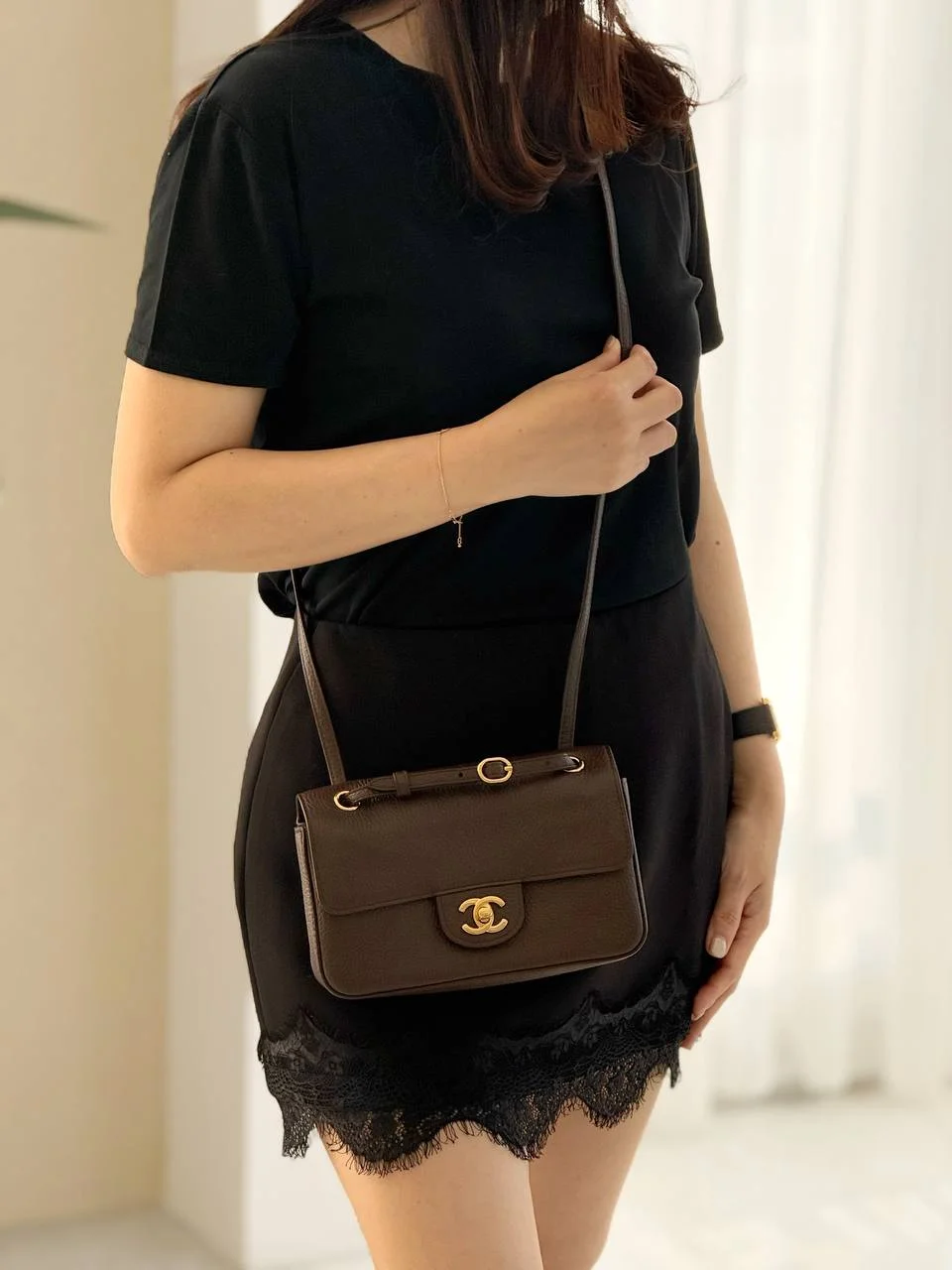 Chanel Classic Flap Mini Leather Brown GHW - photo 3