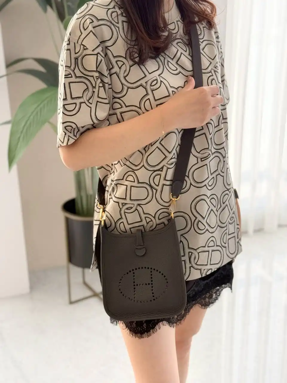 Hermes Hermes Mini Evelyn Bai Brun - Bai Brun GHW