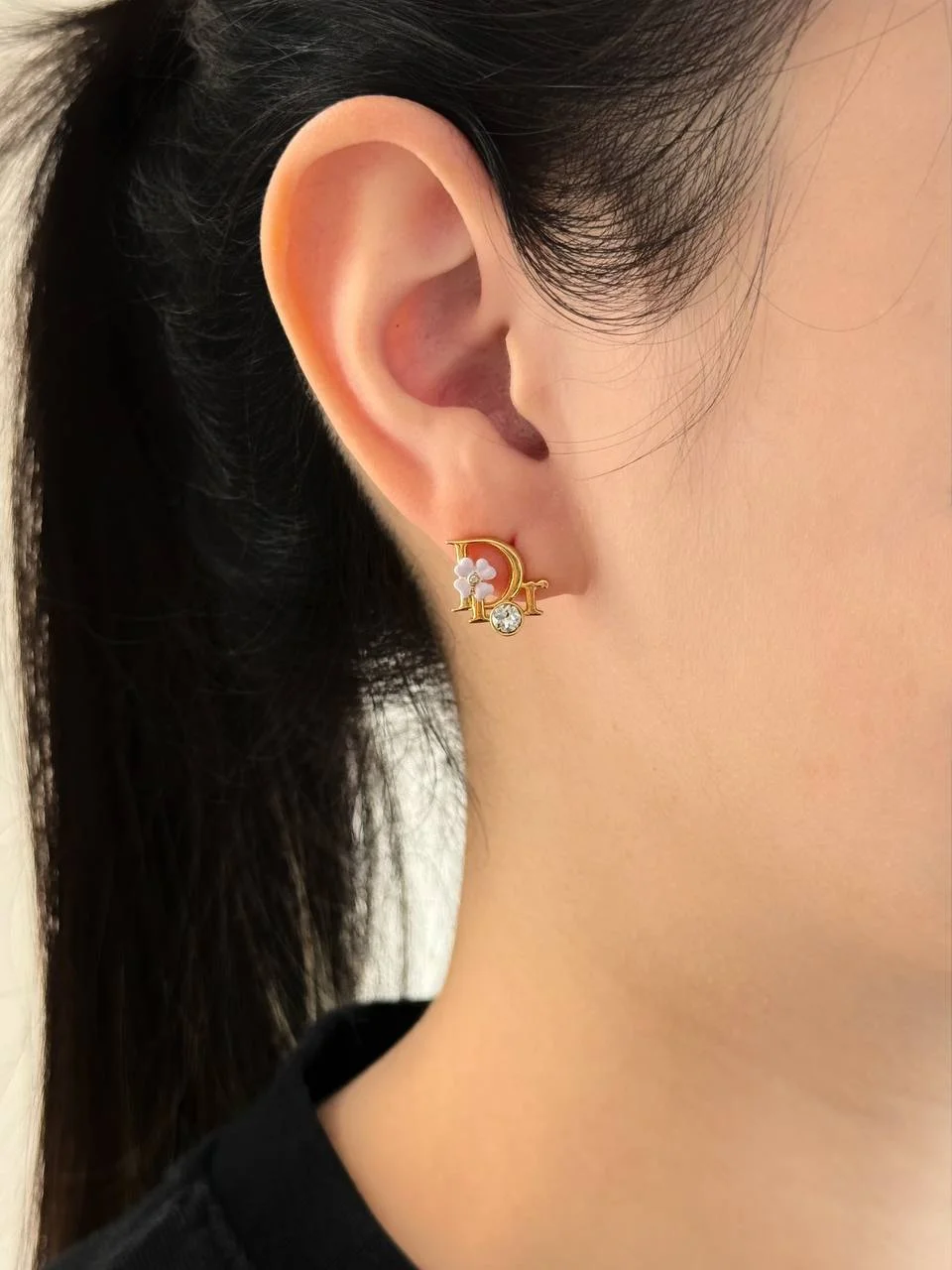 DIOR Dior Precious Clover Stud Earrings Gold