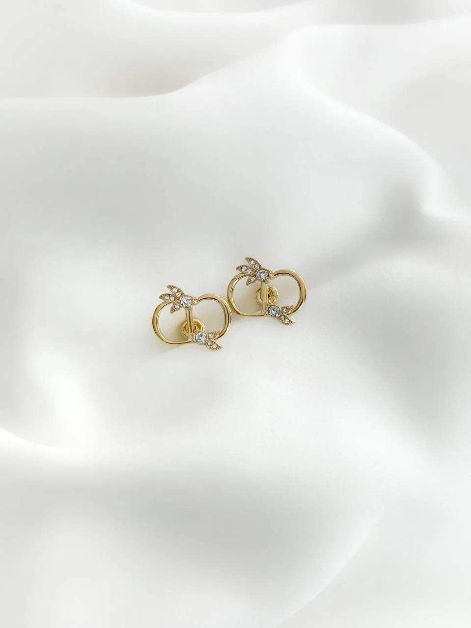 DIOR Dior CD Mini Lily Stud Earrings Gold