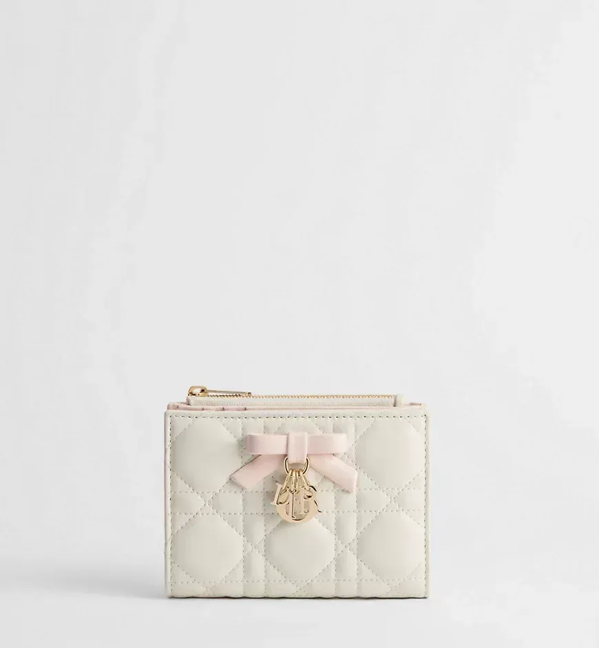 Dior Qixi Lady Dior Dahlia Wallet Two-Tone Latte and Ballet Pink Cannage - photo 4