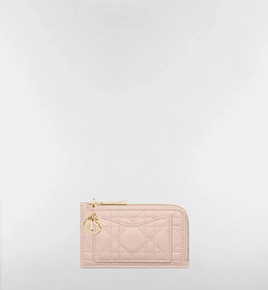 Dior Lady Dior Cosmos Zipped Card Holder Powder Pink Cannage - photo 4