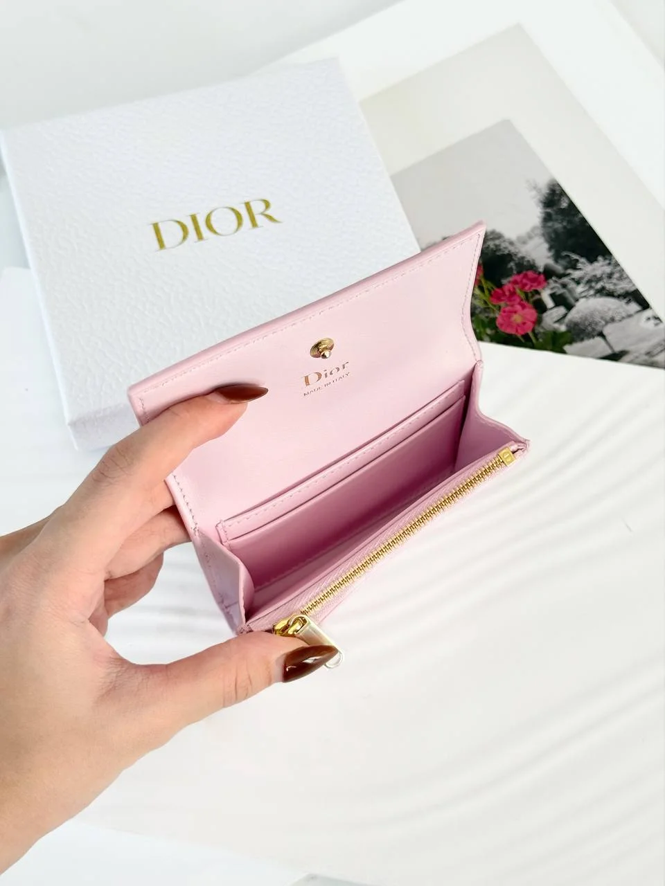 DIOR Dior Salon Glycine Wallet Dior Moulures Debossed
