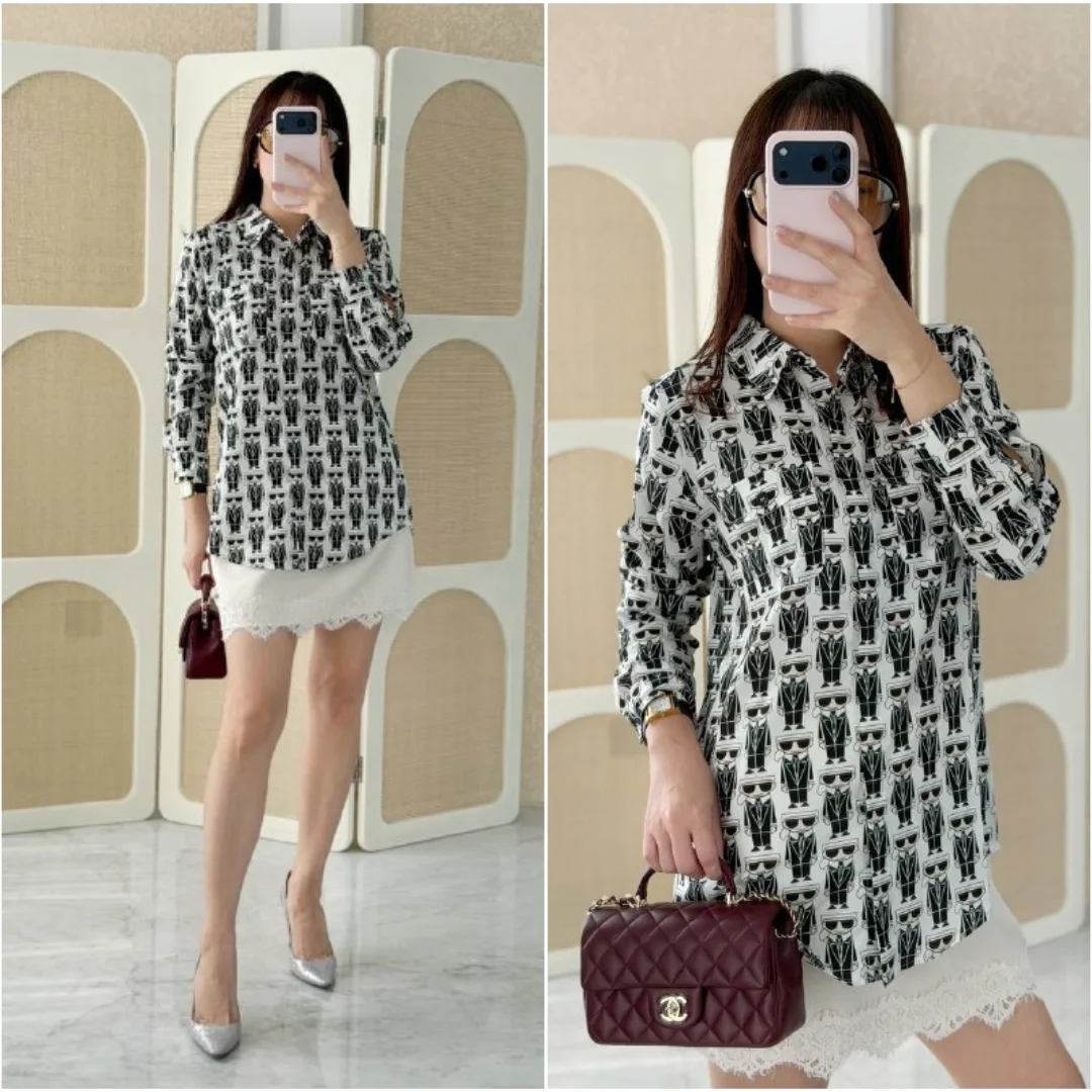 Karl Lagerfeld Karl Lagerfeld Emoji Button Down White Shirt
