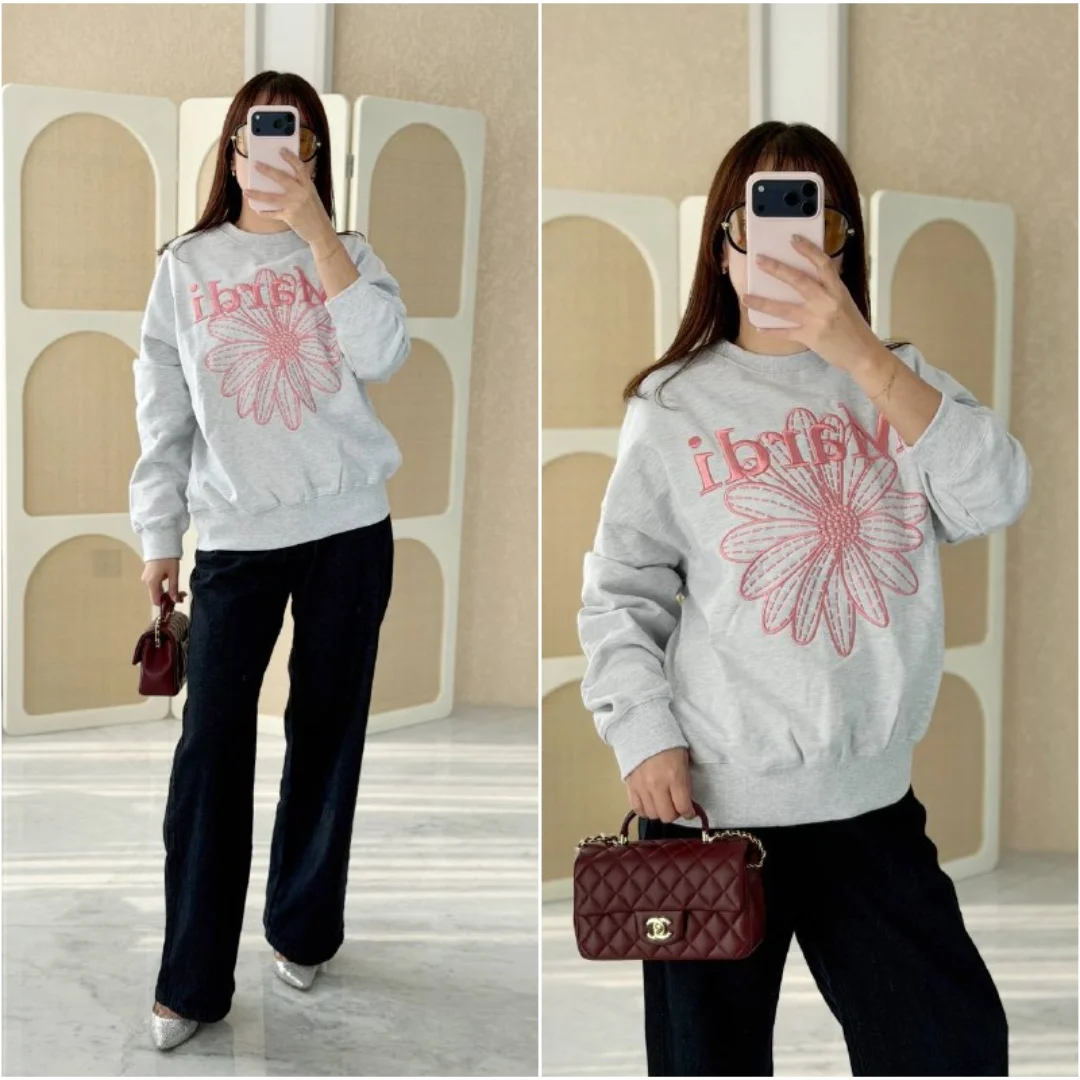 Mardi Mercredi Mardi Sweatshirt Flowermardi Needlework Heather Coral