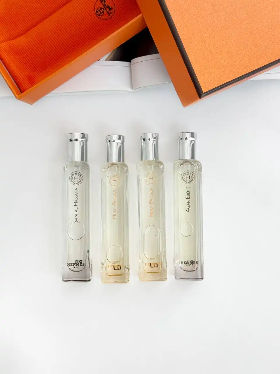 Hermes Travel Set Parfume 4 x 15 ml - Santal Massoia,Agar Ebene, Musc Pallida, Musc Pallida