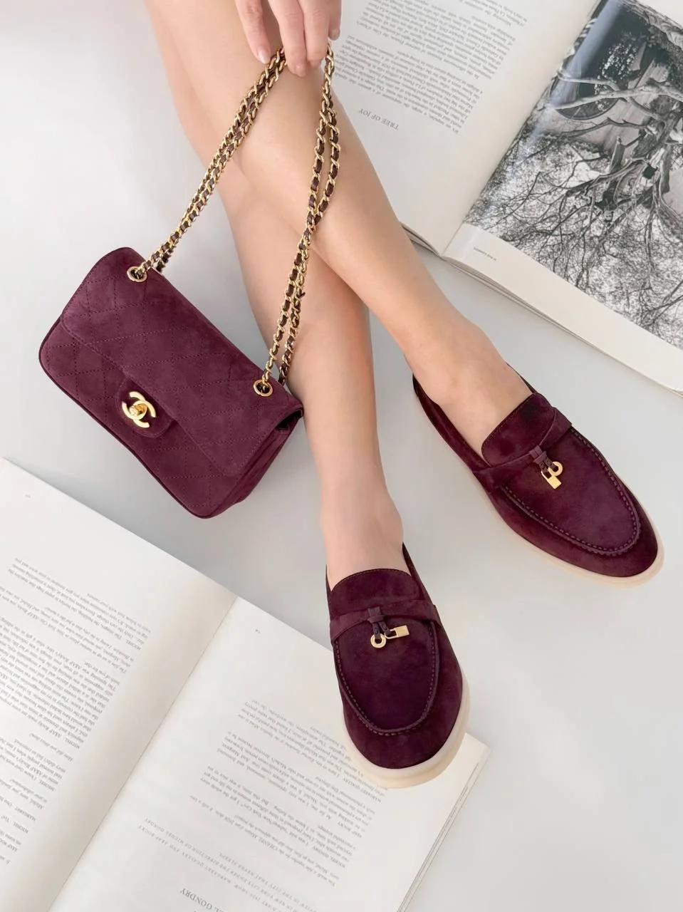 Chanel Classic Flap Mini Velvet Burgundy GHW - photo 5