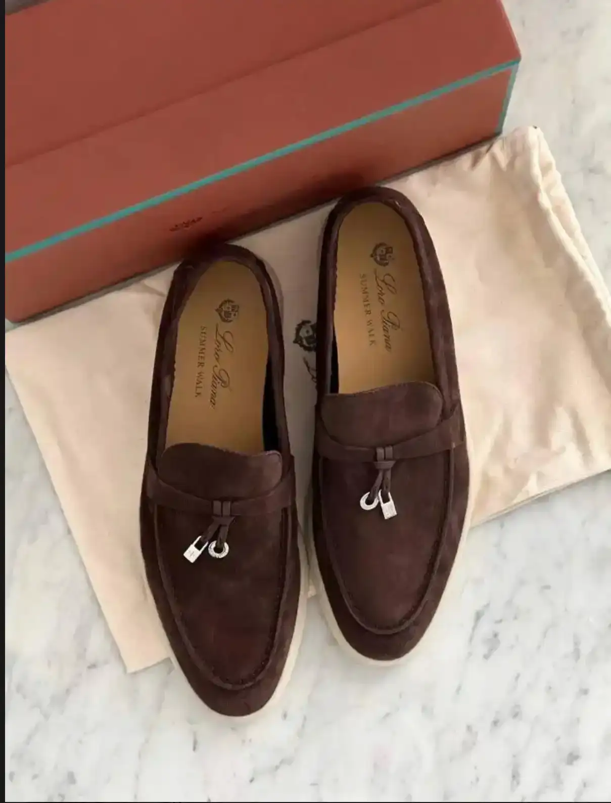 Loro Piana Summer Charm Walk Suede Chocolate PHW - photo 1