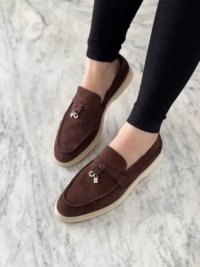 Loro Piana Summer Charm Walk Suede Chocolate PHW - photo 2