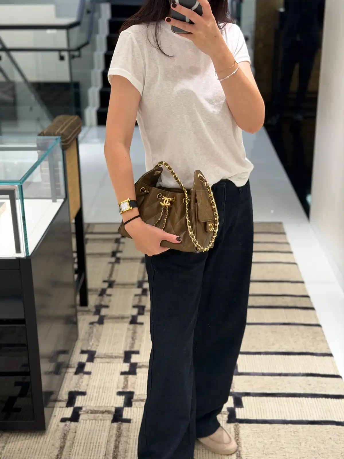 Chanel 25 / C25 Mini Caviar Dark Khaki GHW - photo 5