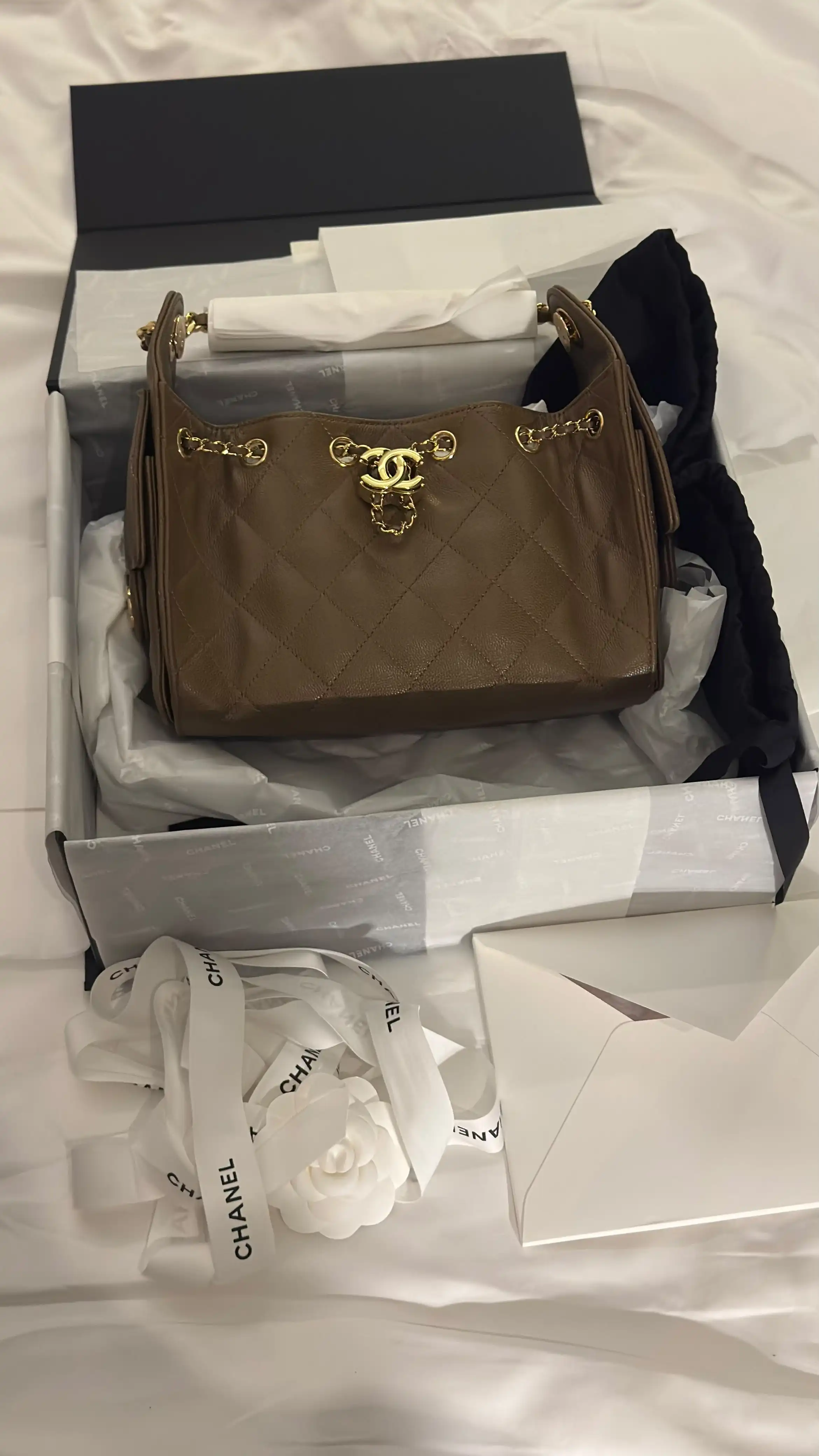 Chanel 25 / C25 Mini Caviar Dark Khaki GHW - photo 3