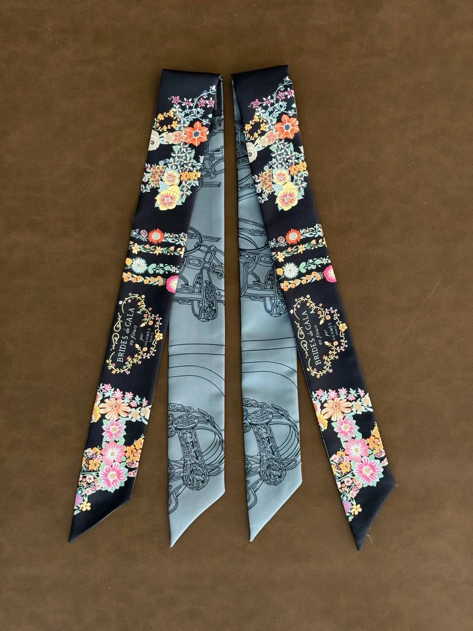 Hermes Hermes Twilly Brides De Gala En Fleurs Twilly Marine / Rose / Bleu Jean