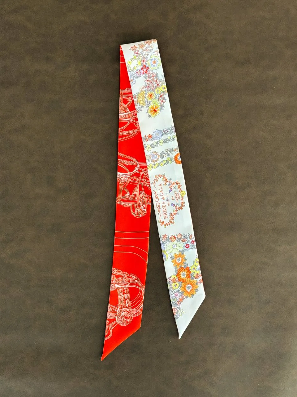 Hermes Hermes Twilly Brides de Gala en Fleurs Twilly Vanille / Orange / Kaki