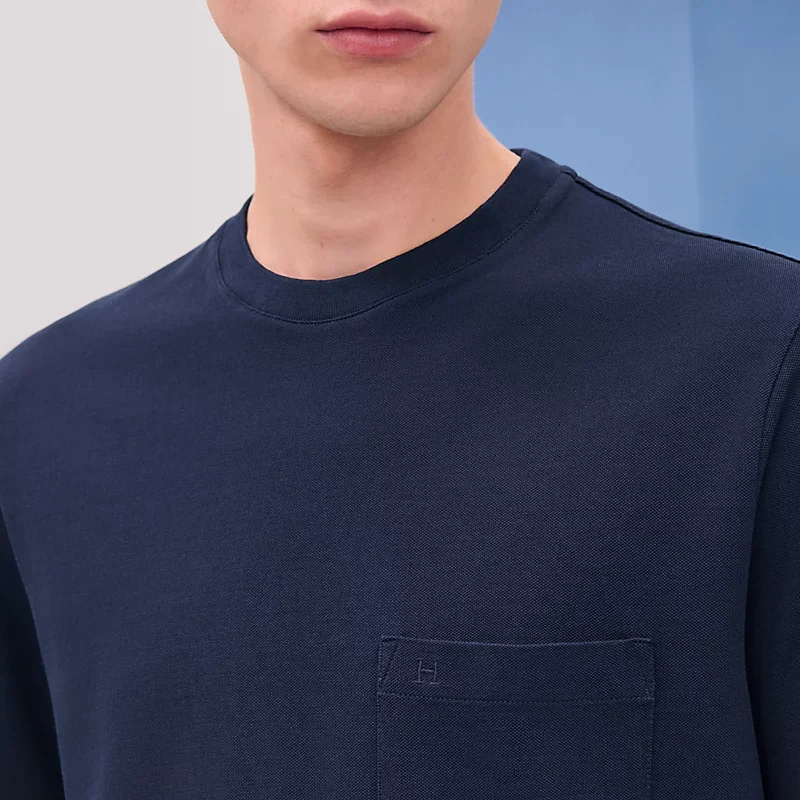 Hermes H Embroidered Tshirt Marine - photo 3