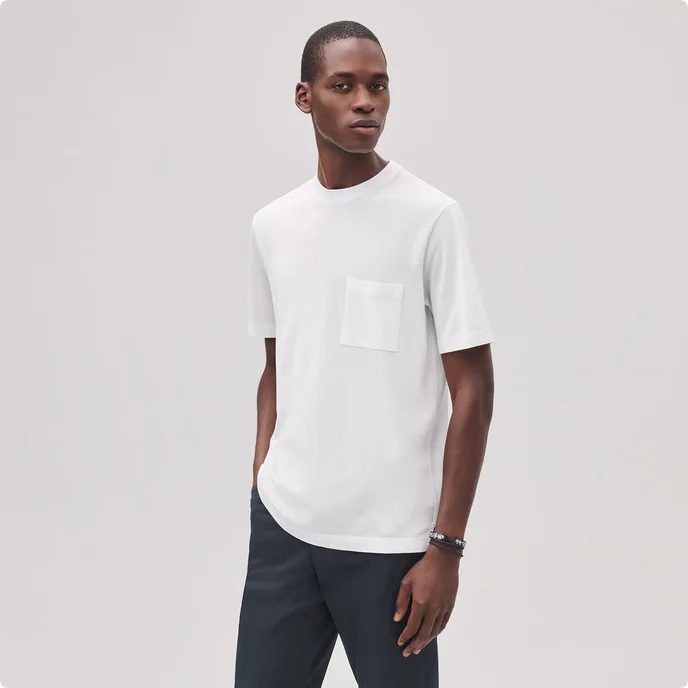 Hermes Hermes H embroidered Tshirt Blanc White