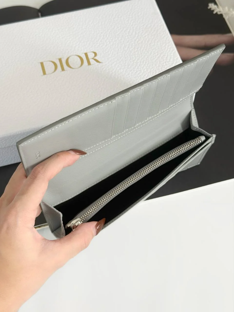 Dior Vertical Bifold Wallet Gray CD Diamond Canvas Men - photo 3