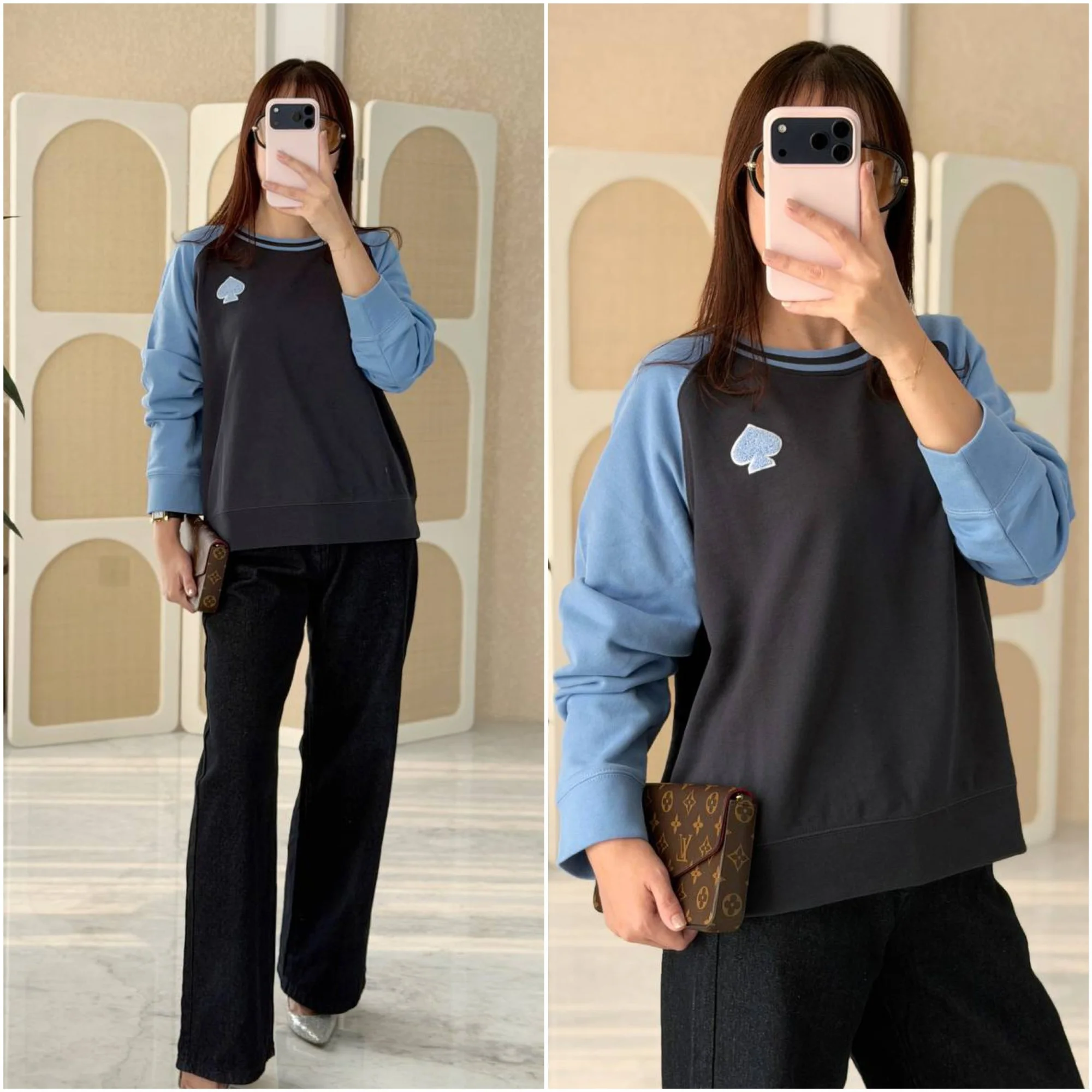 Kate Spade Kate Spade Chenille Logo Sweatshirt Blue