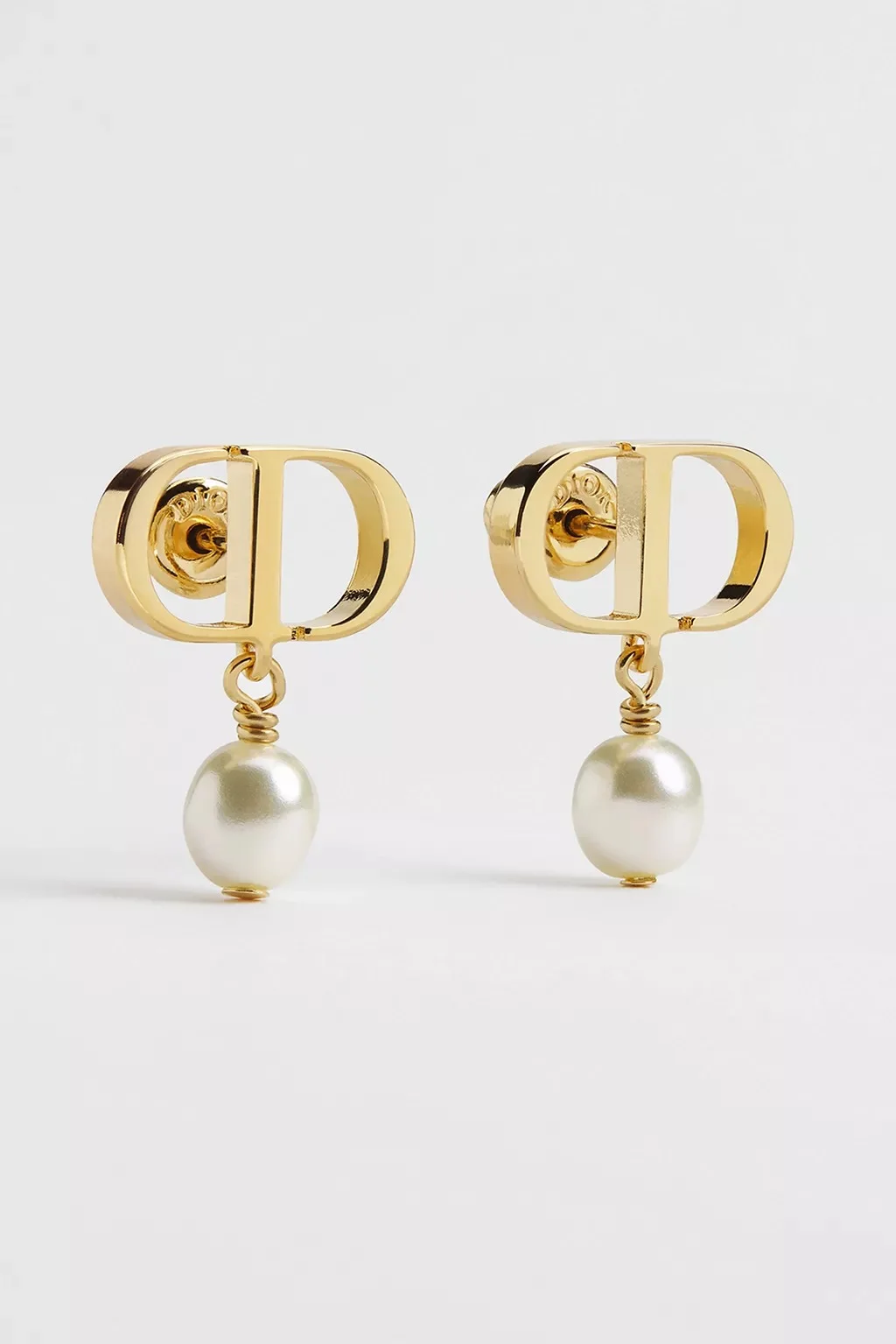 DIOR DIOR Petit CD Earrings White Pearl