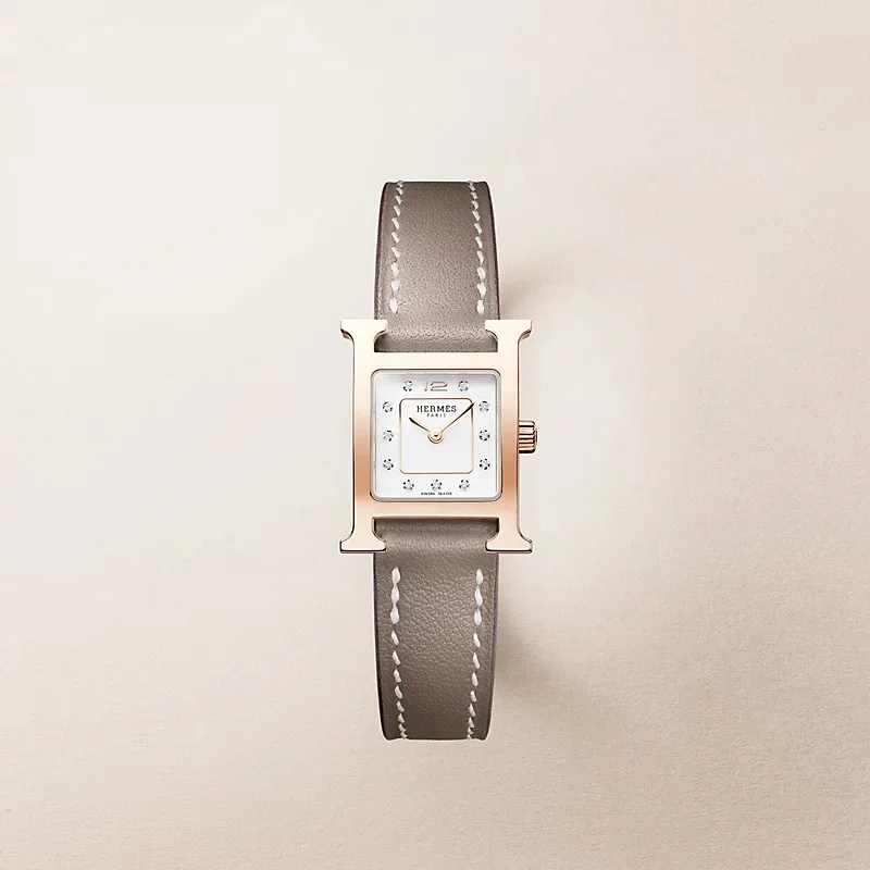 Hermes Hermes H Hour Swift Diamond Etoupe PM RGHW