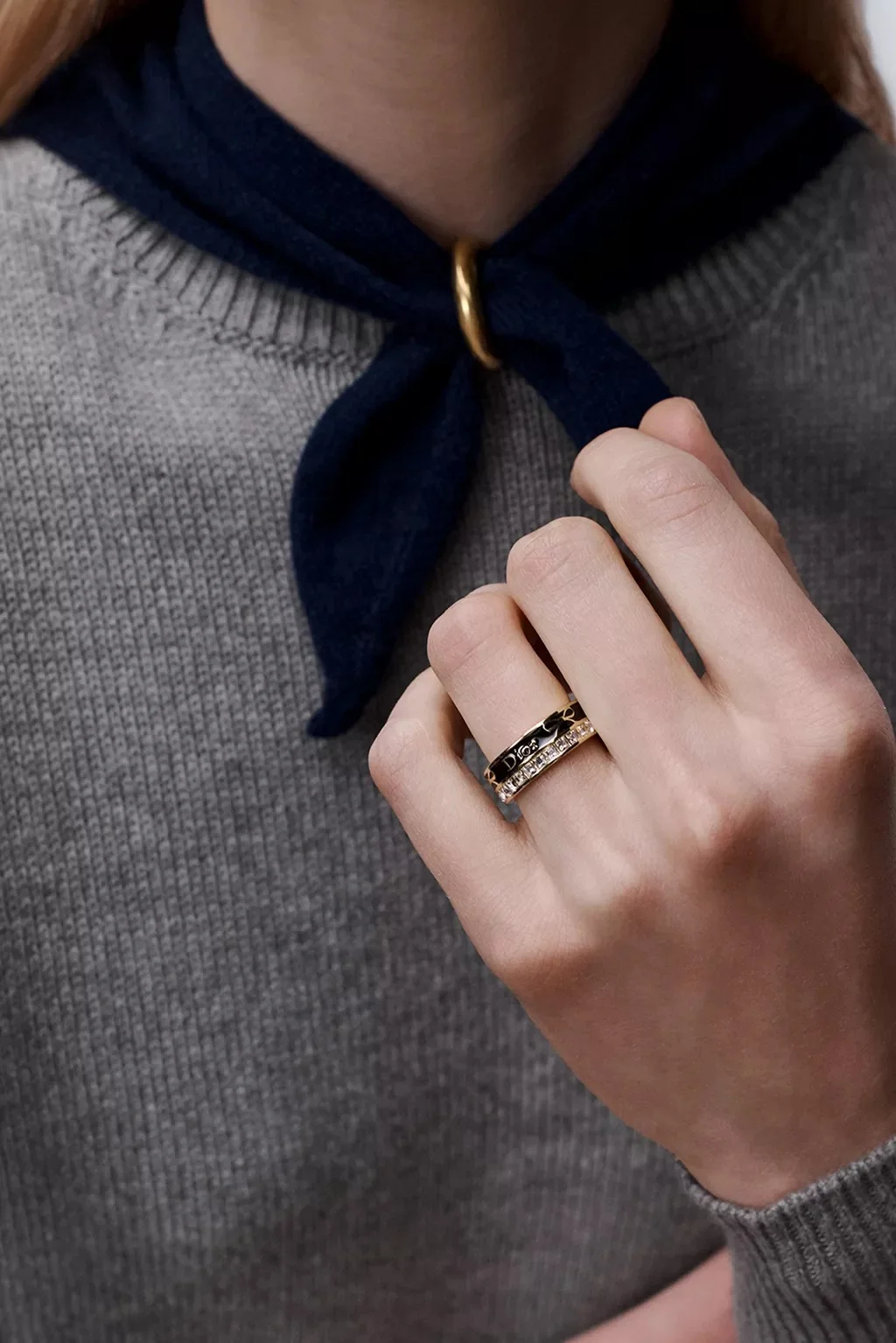 Dior Night Code Ring Gold Finish Metal, Crystals and Black Lacquer - photo 5