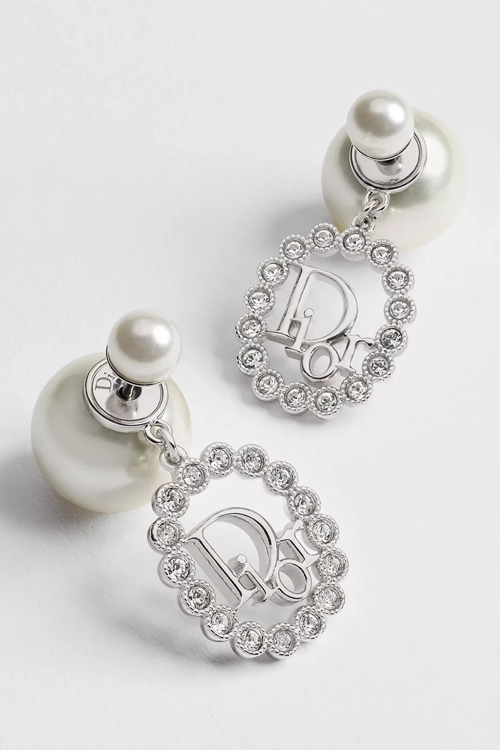 DIOR Tribales Earrings Silver Metal Crystals - photo 4