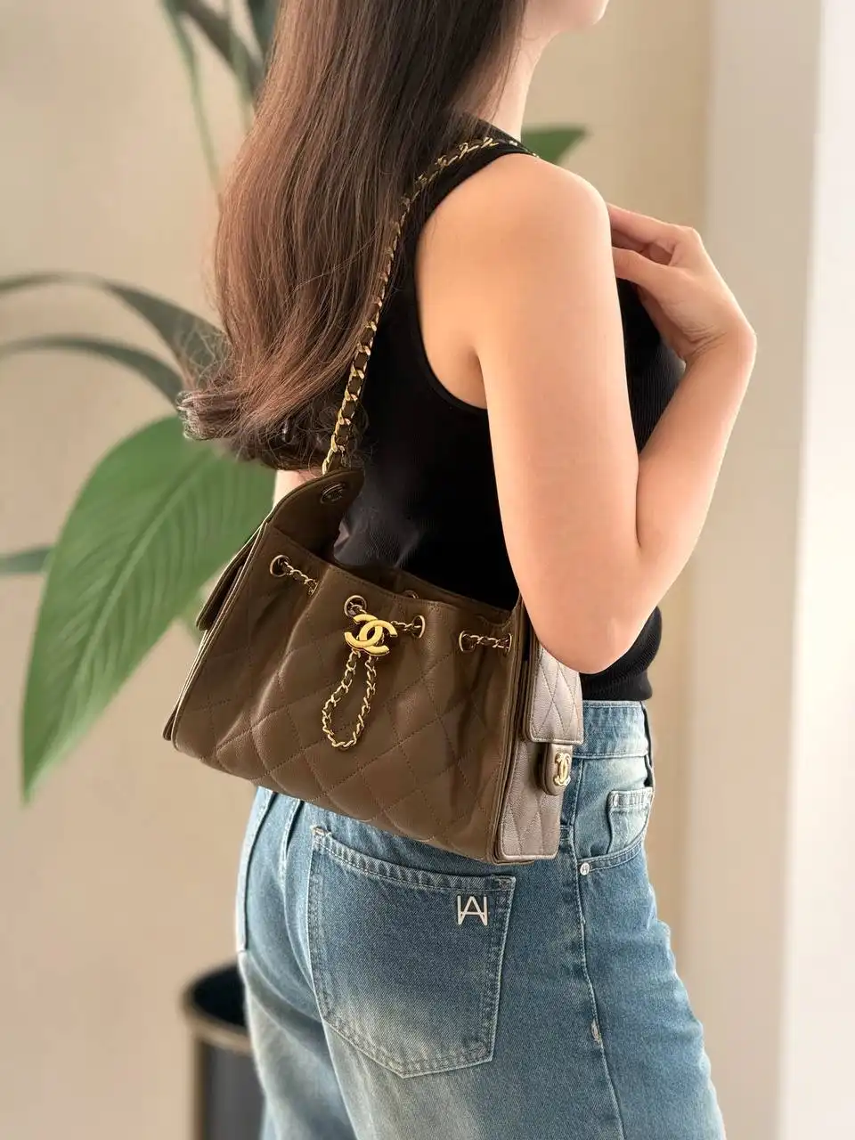 Chanel 25 / C25 Mini Caviar Dark Khaki GHW - photo 4