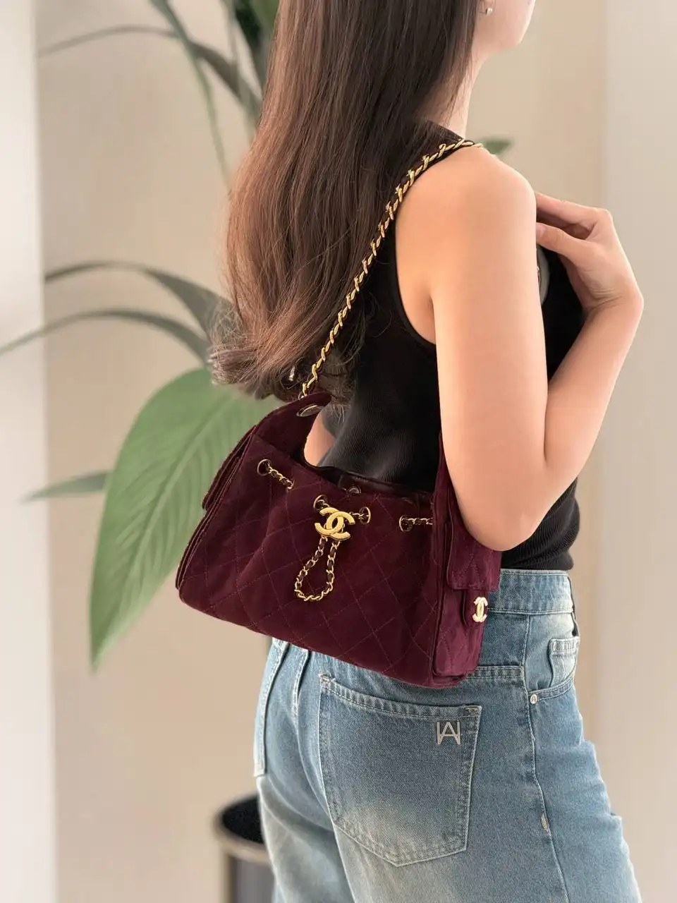 Chanel 25 / C25 Burgundy Velvet GHW - photo 3