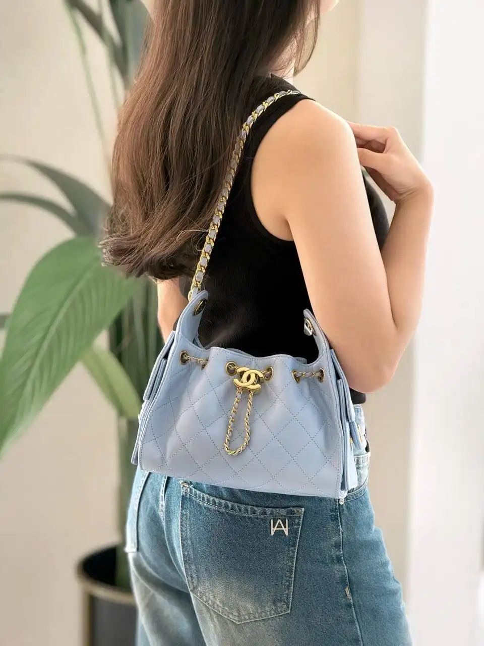 Chanel 25 / C25 Mini Light Blue Caviar GHW - photo 3