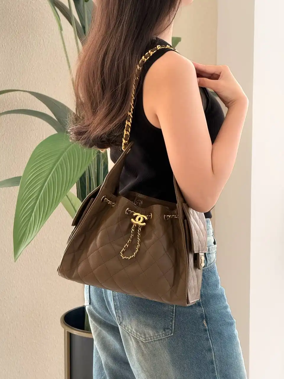 Chanel 25 / C25 Small Caviar Dark Khaki GHW - photo 3
