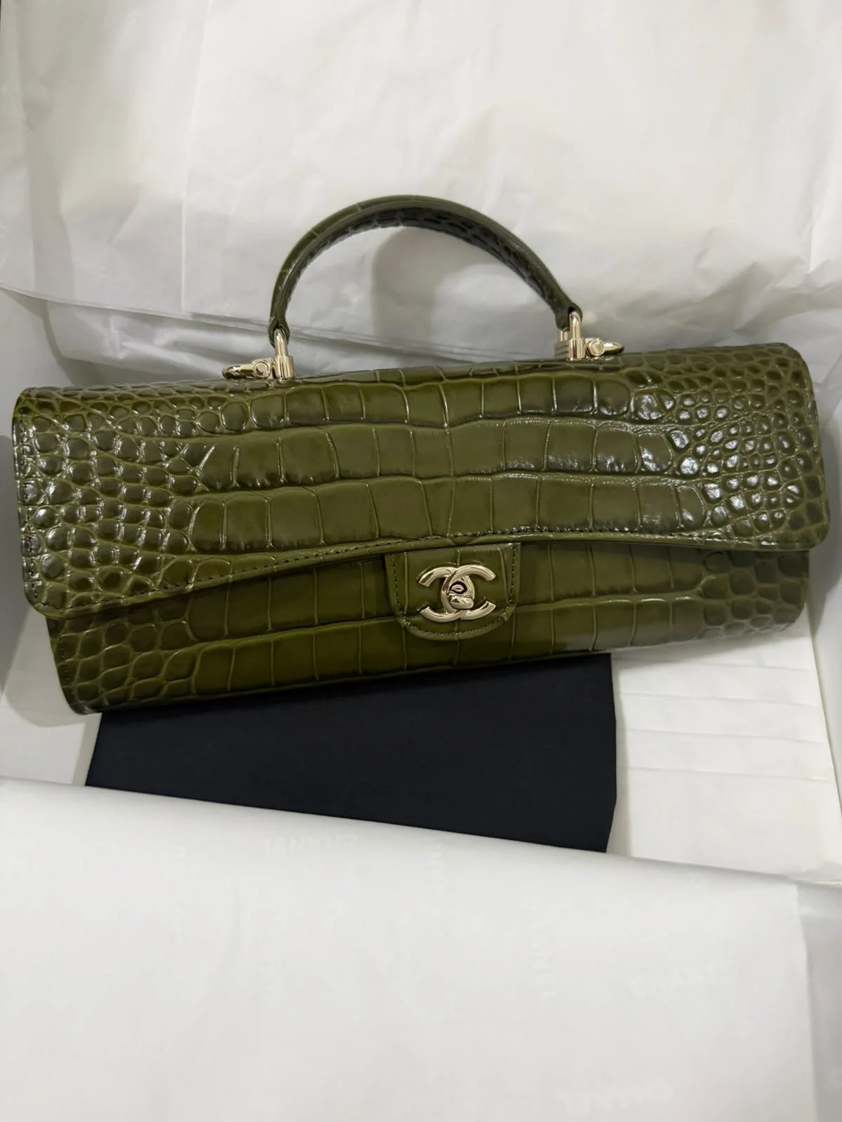 Chanel Classic Long Clutch Croco Green - photo 6