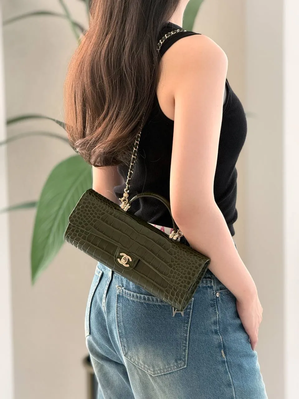 Chanel Classic Long Clutch Croco Green - photo 4